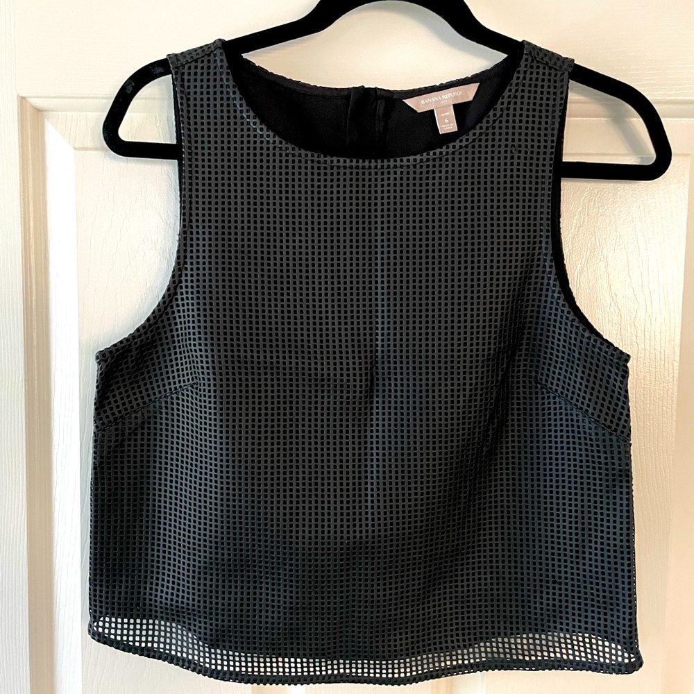 Banana Republic faux leather black top